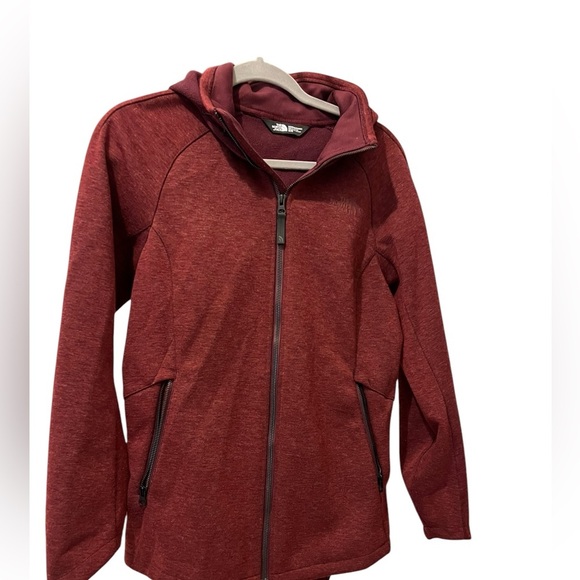 The North Face Red  jacket with Hood and High Collar.Size Medium - Picture 2 of 12
